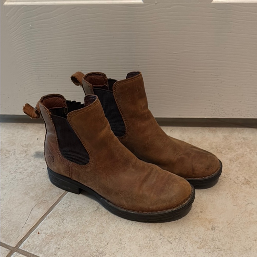 Born Brown Leather Ankle Boots